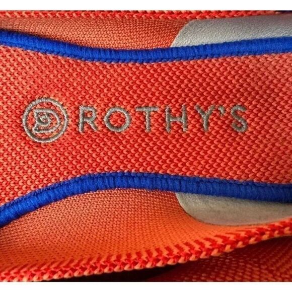 Rothy's Persimmon Marina Stripe Retired Women’s Round Toe Flats SZ 7.5 - Picture 15 of 16